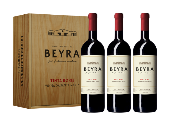 Pack de 3 gf de Beyra - Vinha da Santa Maria - Tinto 2019 em caixa de madeira